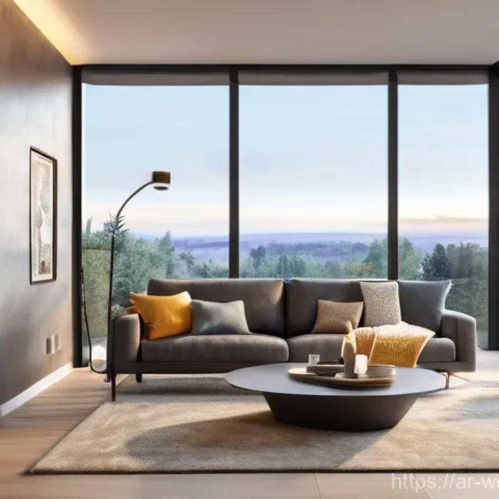 스마트홈 설계에서의 인체공학적 고려사항 - **Adaptive Ambiance: A Modern Living Room with Dynamic Smart Lighting** A spacious, modern livin...